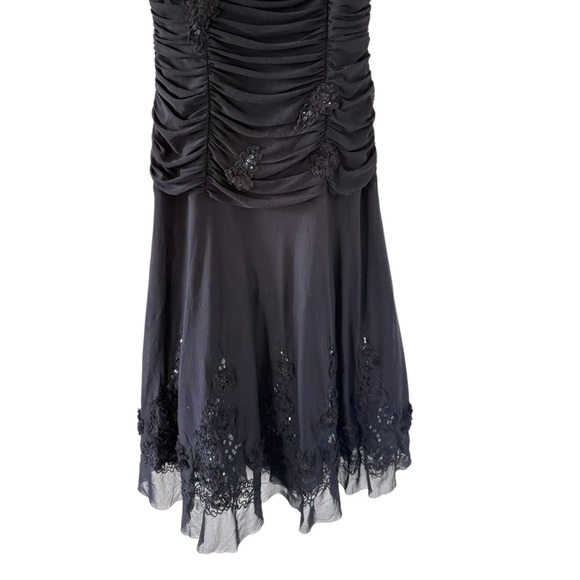 Sue Wong Vintage Black Beaded Ruched Dress - Picture 7 of 11